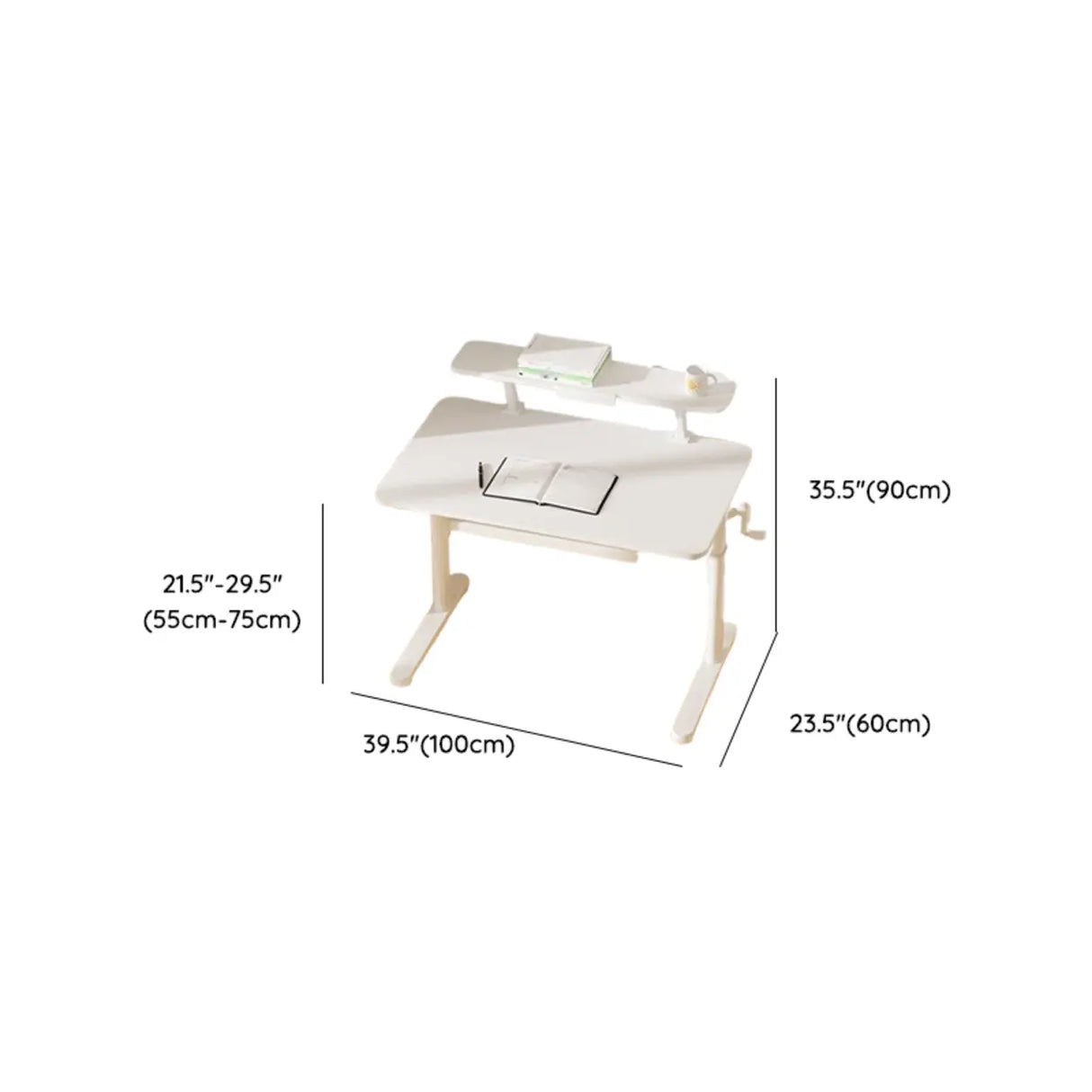 Ergonomic Adjustable Height White Kids Writing Desk Image - 23