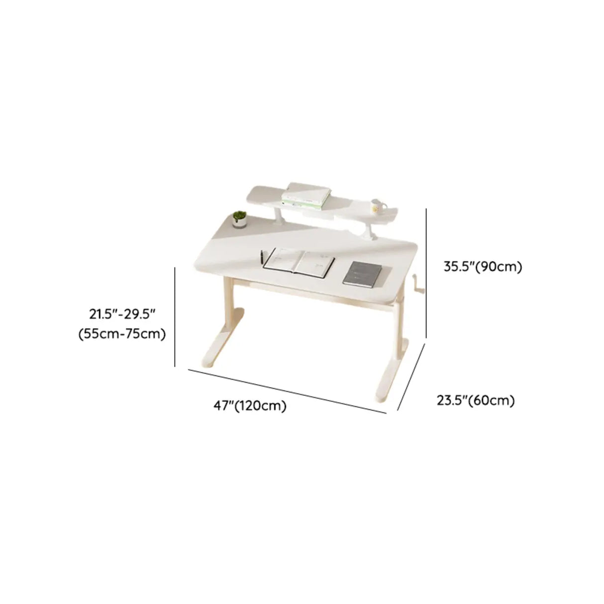 Ergonomic Adjustable Height White Kids Writing Desk Image - 25