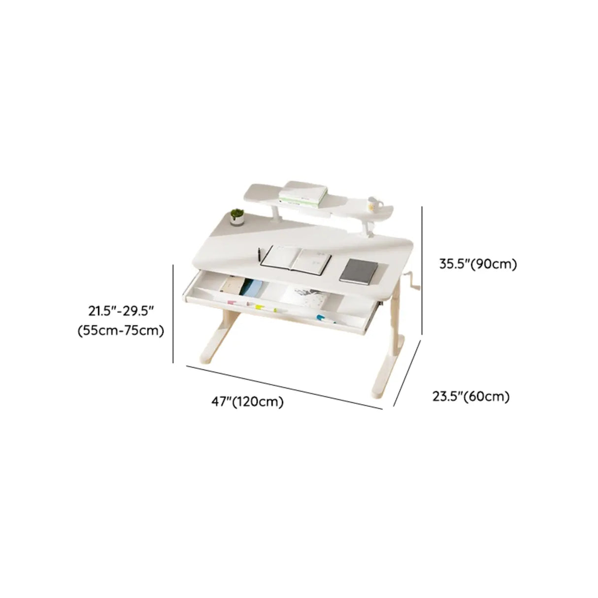 Ergonomic Adjustable Height White Kids Writing Desk Image - 26
