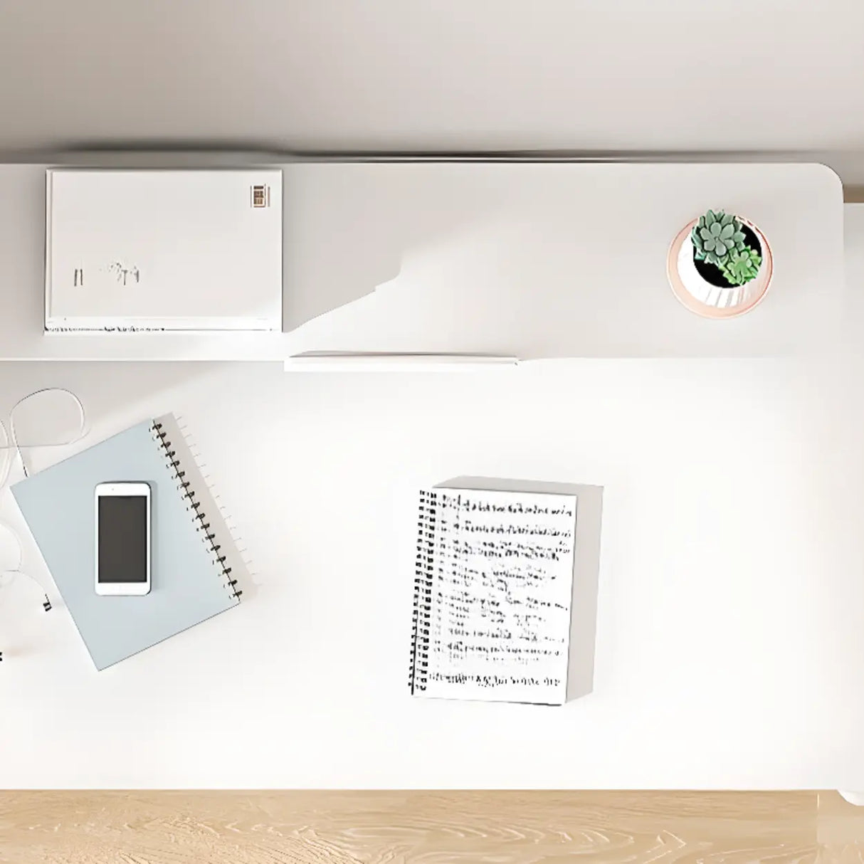 Ergonomic Adjustable Height White Kids Writing Desk Image - 8