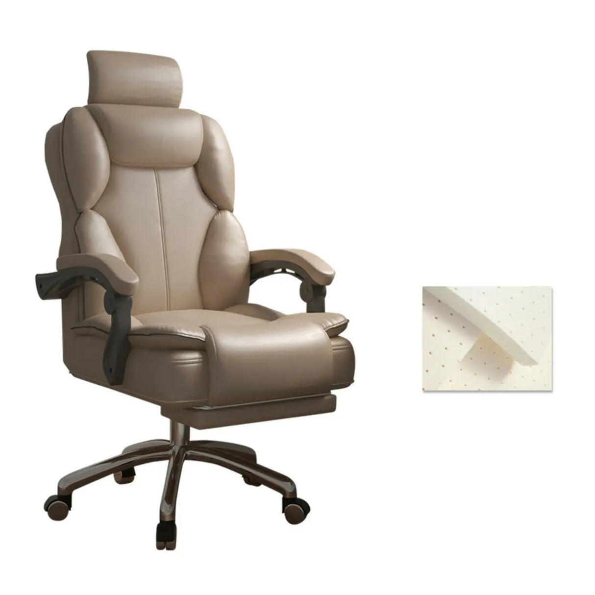 Ergonomic Adjustable Reclining Office Chair with Headrest Image - 12
