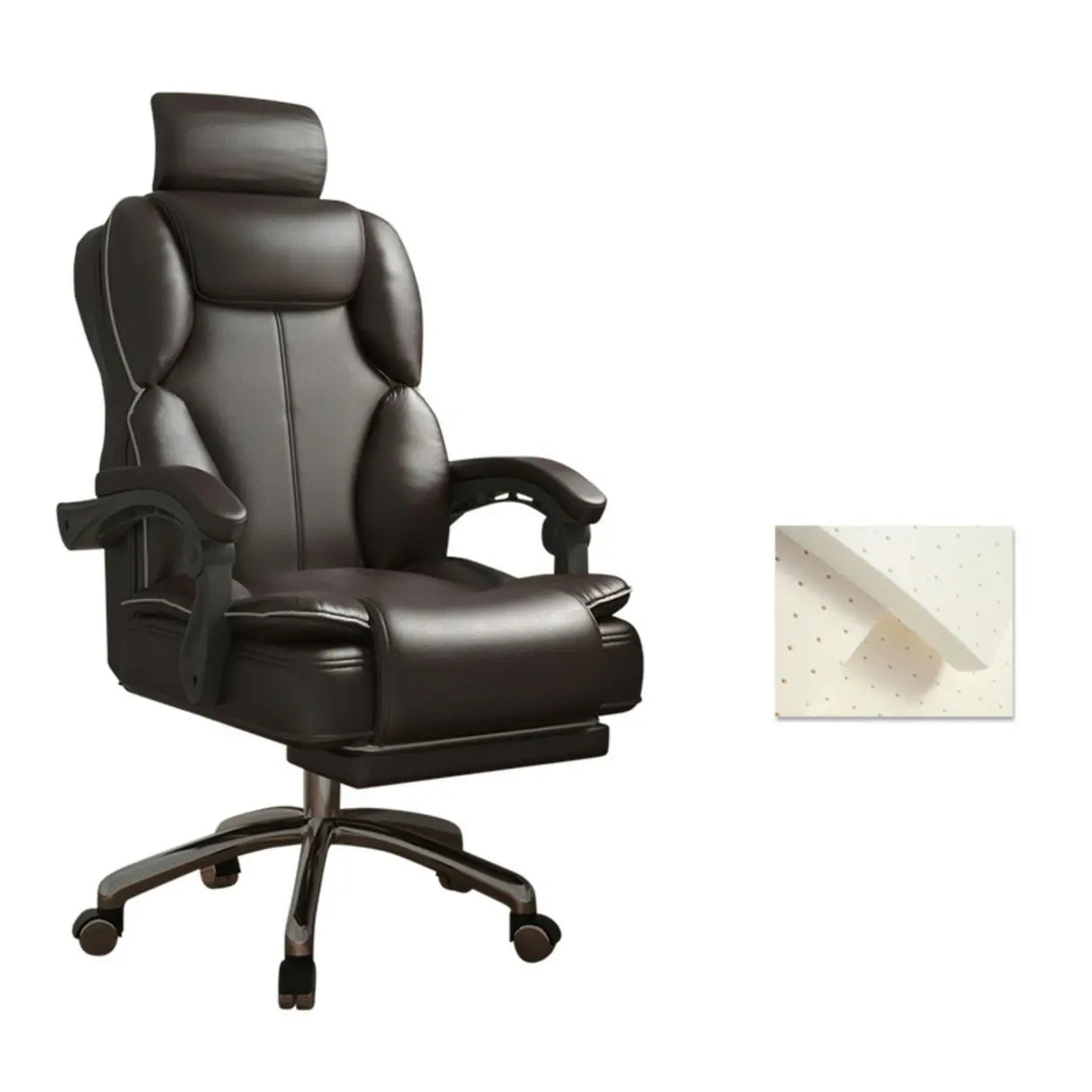 Ergonomic Adjustable Reclining Office Chair with Headrest Image - 14