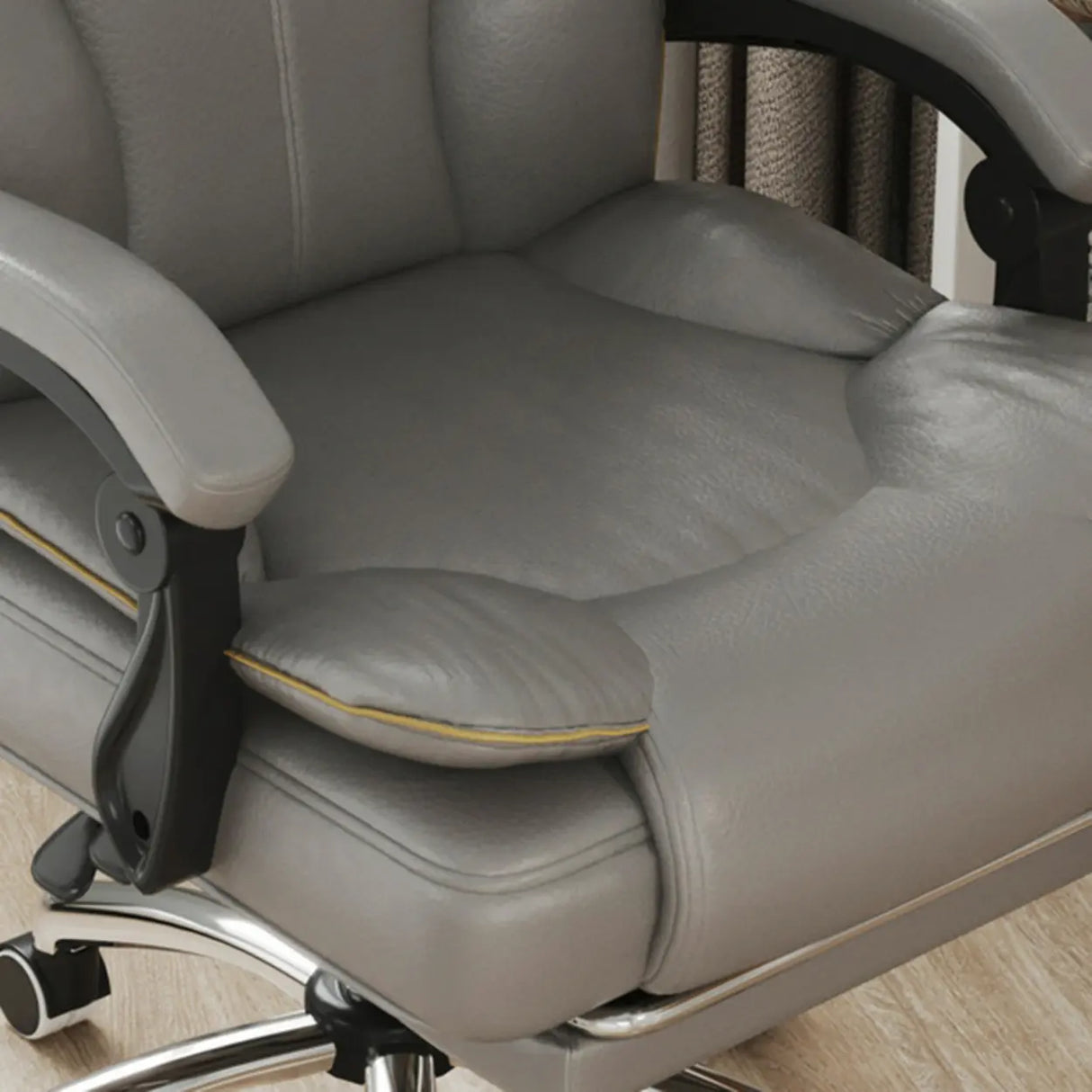 Ergonomic Adjustable Reclining Office Chair with Headrest Image - 15