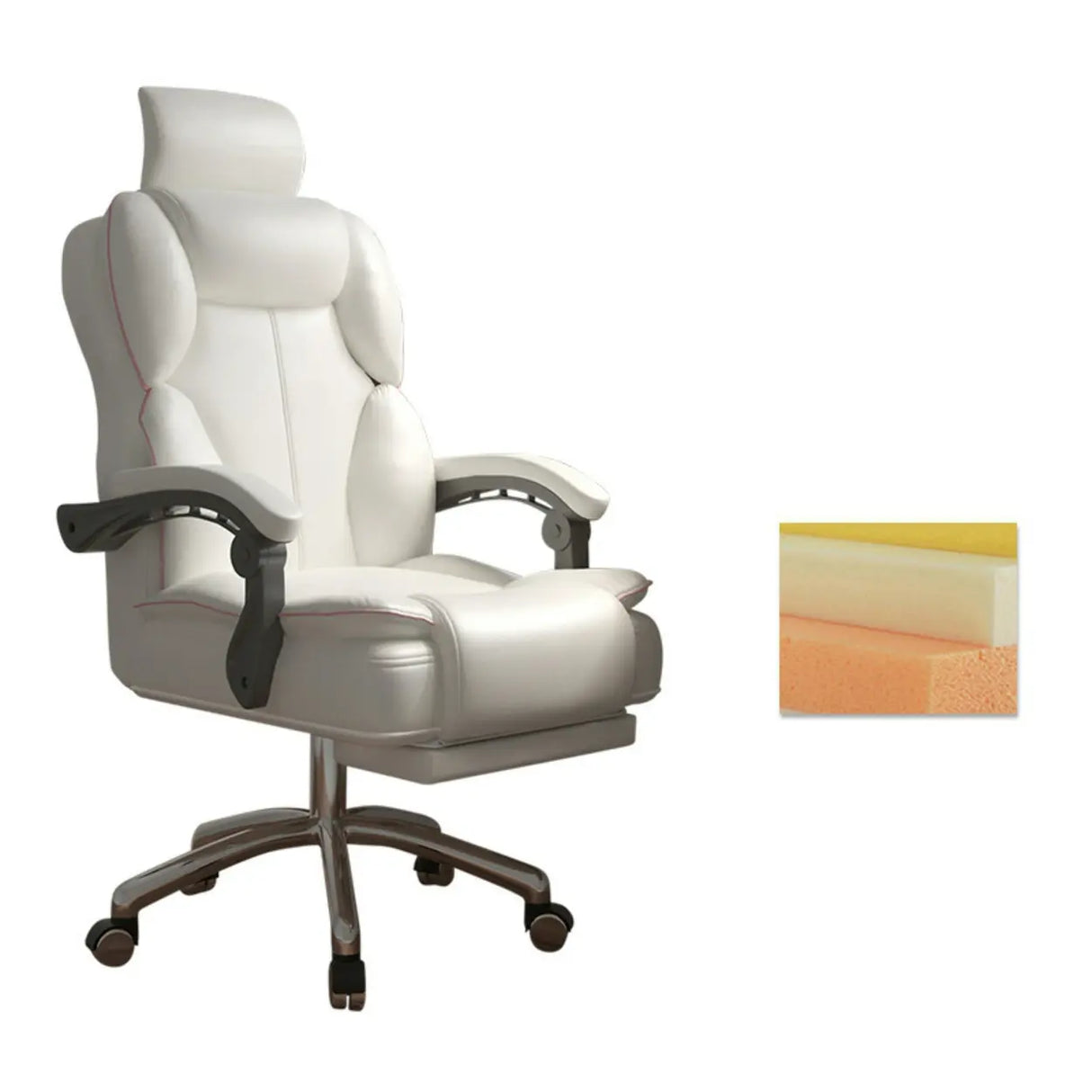 Ergonomic Adjustable Reclining Office Chair with Headrest Image - 18