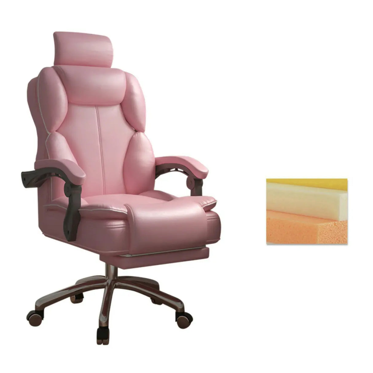 Ergonomic Adjustable Reclining Office Chair with Headrest Image - 19