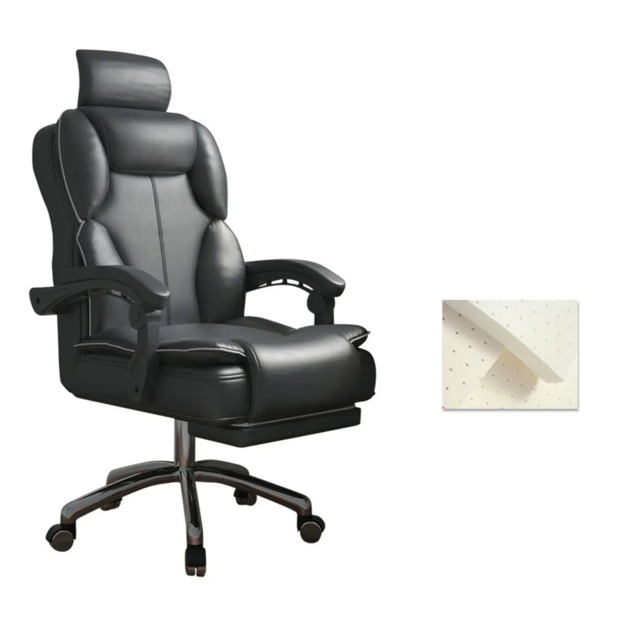 Ergonomic Adjustable Reclining Office Chair with Headrest Image - 2