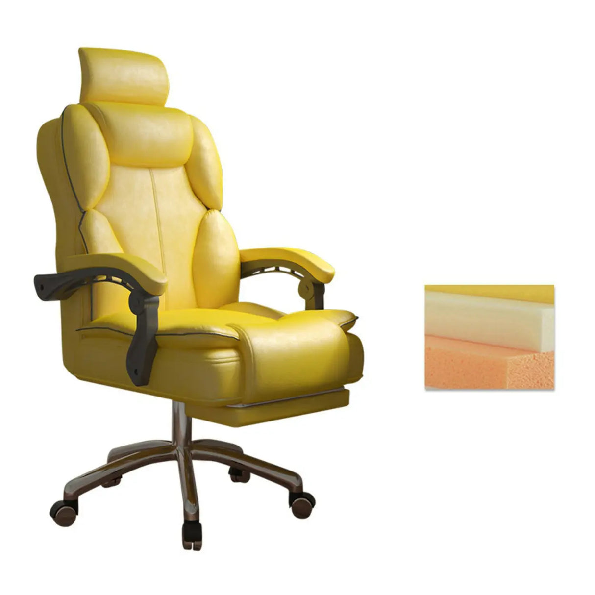 Ergonomic Adjustable Reclining Office Chair with Headrest Image - 20