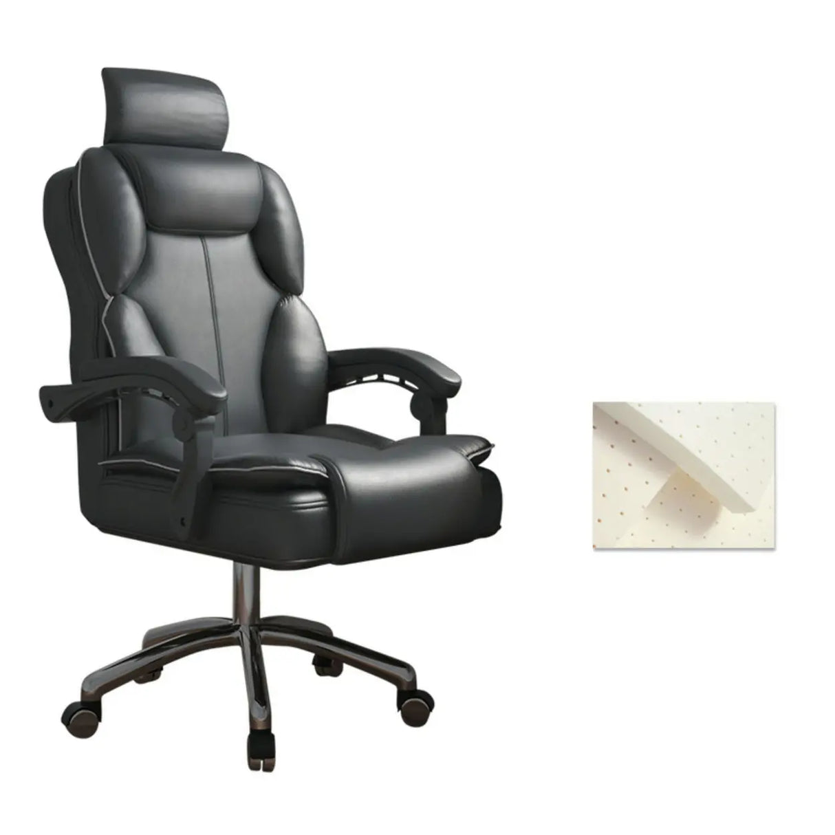 Ergonomic Adjustable Reclining Office Chair with Headrest Image - 23