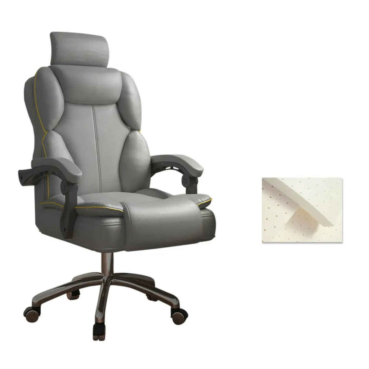 Ergonomic Adjustable Reclining Office Chair with Headrest Image - 24