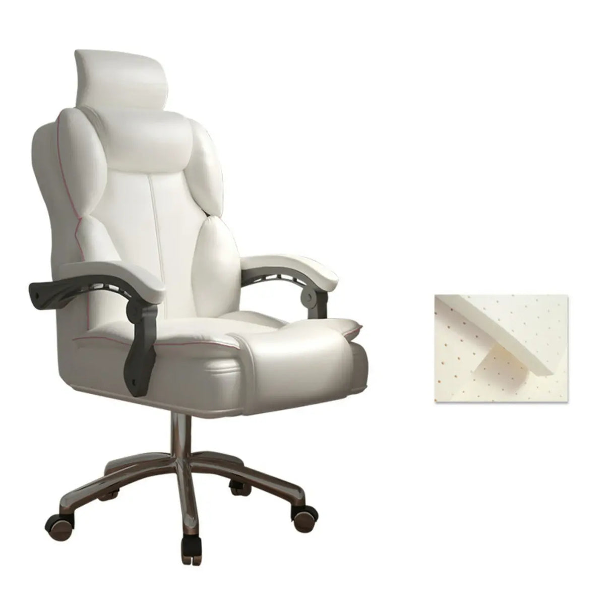Ergonomic Adjustable Reclining Office Chair with Headrest Image - 25