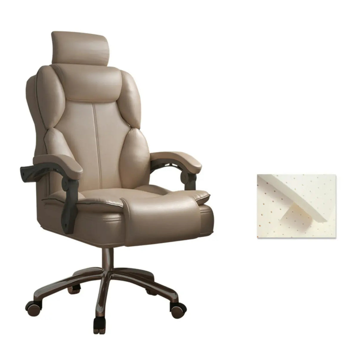 Ergonomic Adjustable Reclining Office Chair with Headrest Image - 28