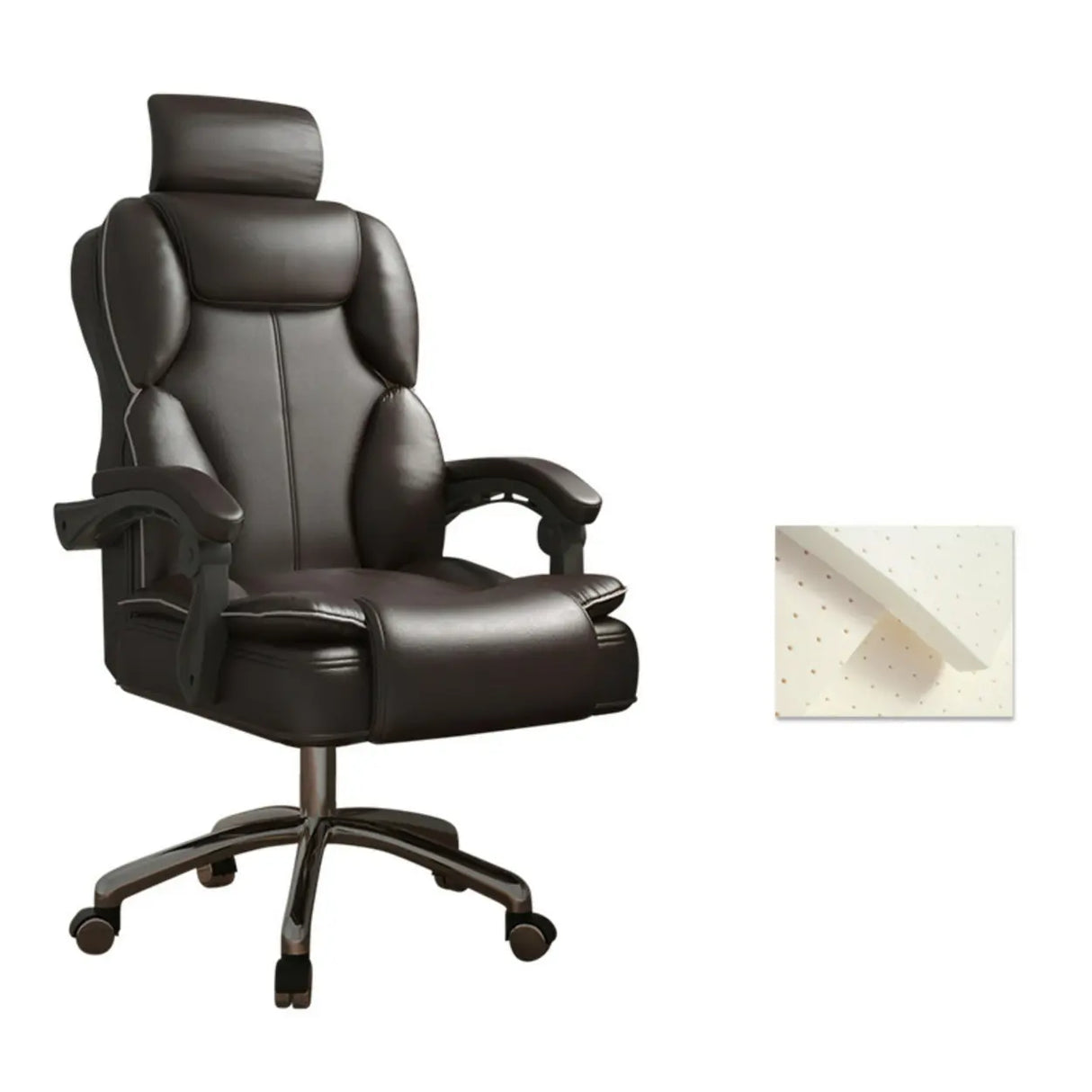 Ergonomic Adjustable Reclining Office Chair with Headrest Image - 29