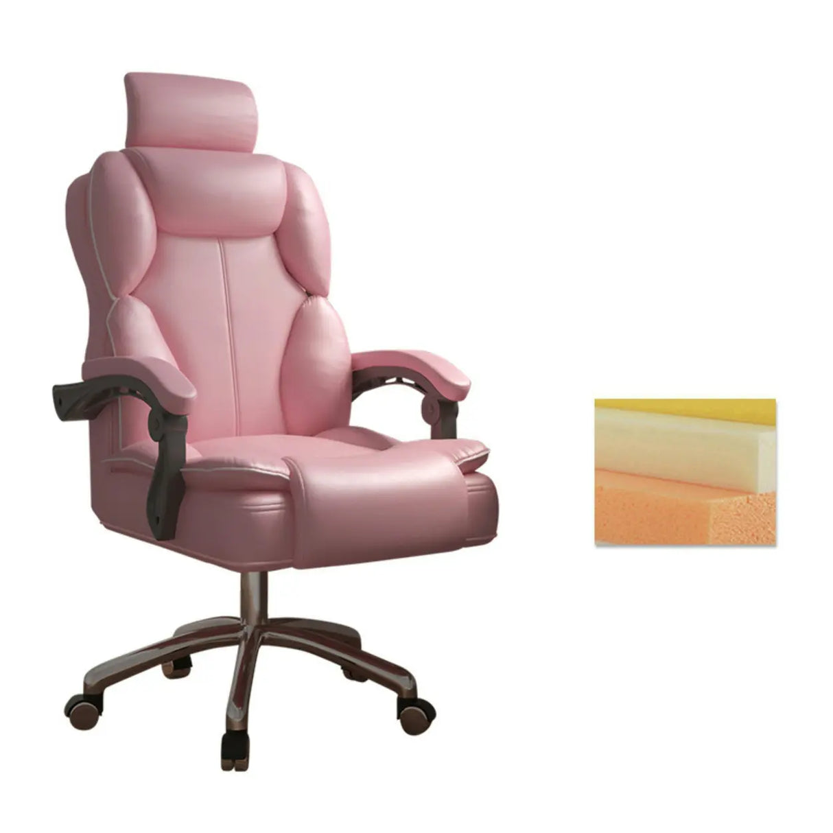 Ergonomic Adjustable Reclining Office Chair with Headrest Image - 33