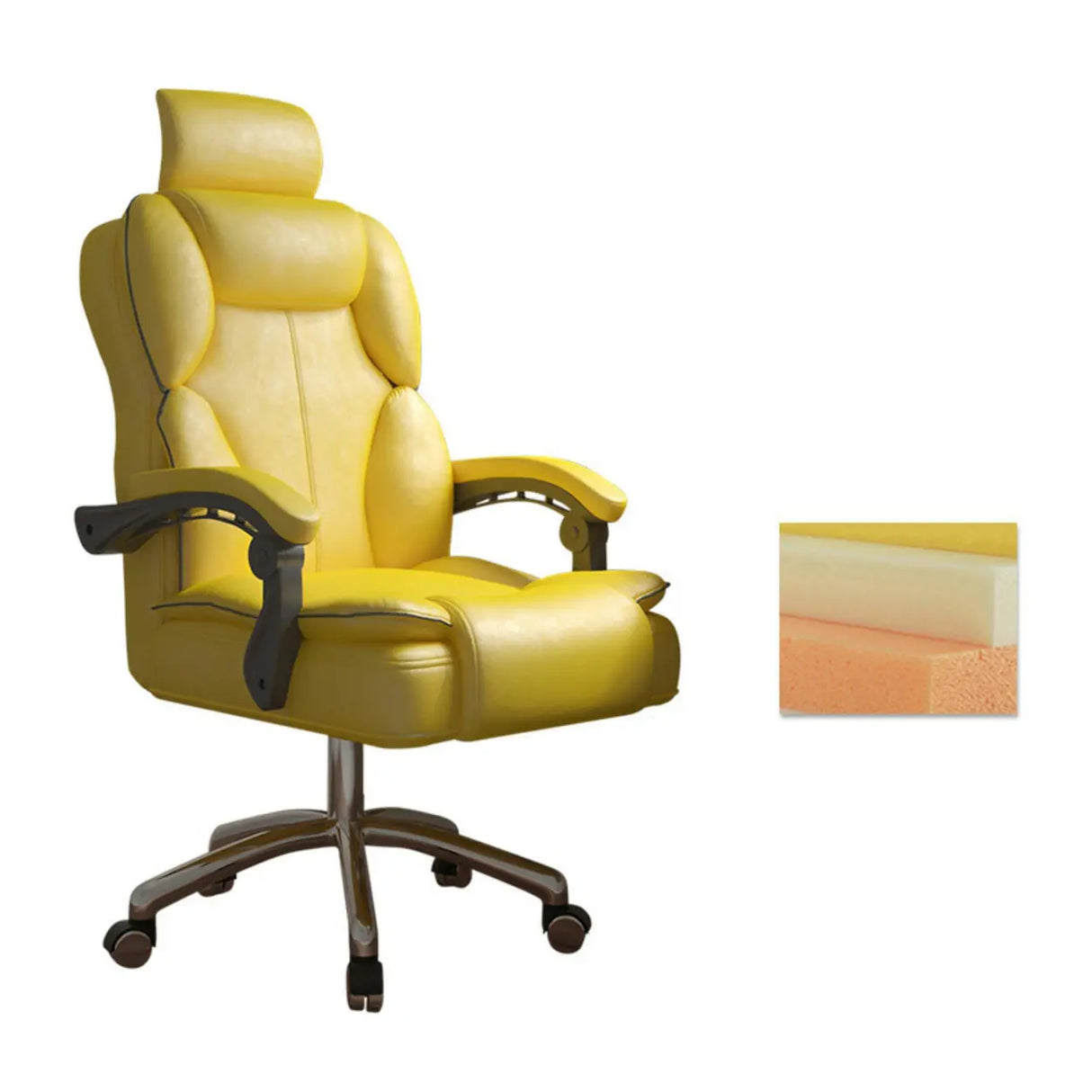 Ergonomic Adjustable Reclining Office Chair with Headrest Image - 34