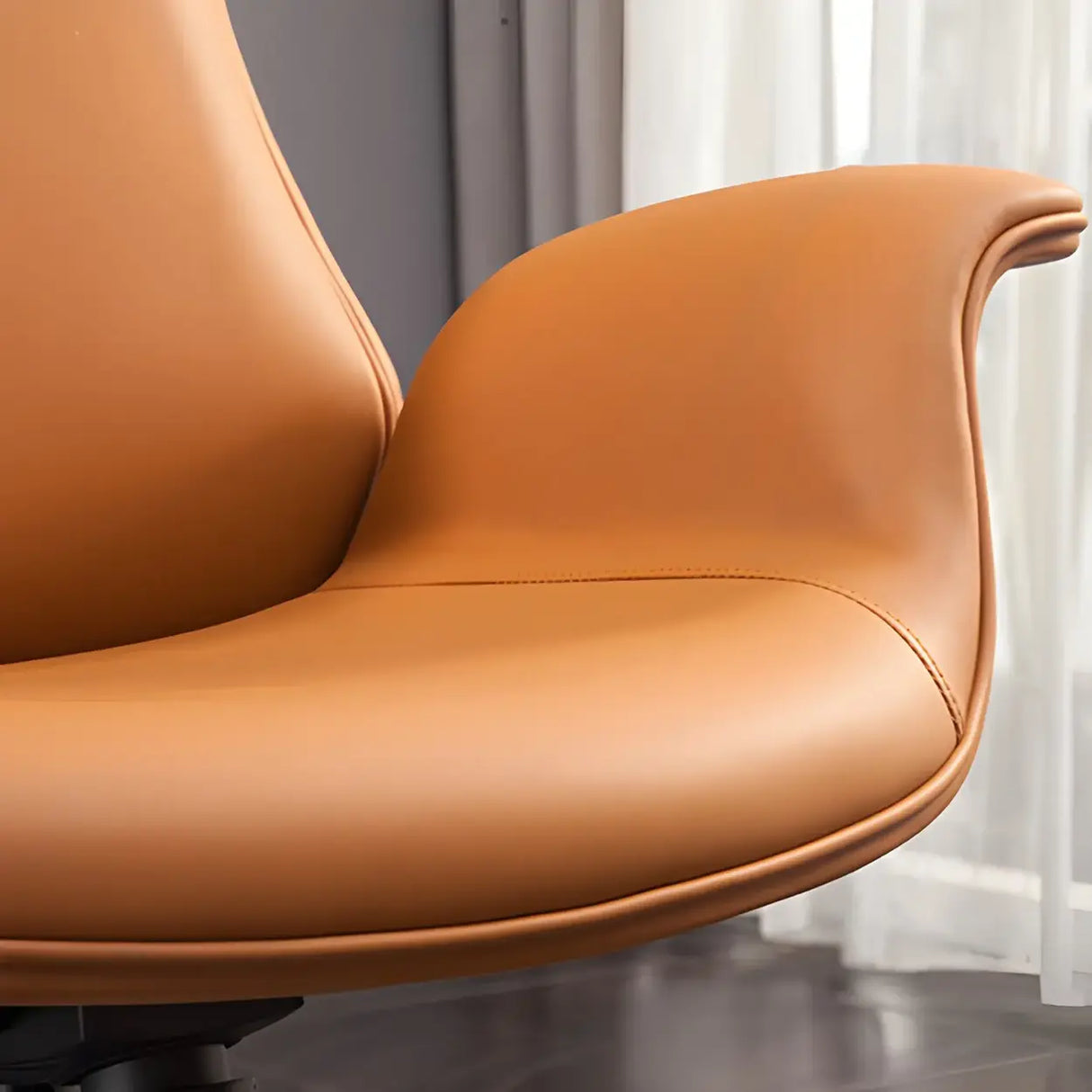 Ergonomic Adjustable Swivel Leather Executive Office Chair Image - 15