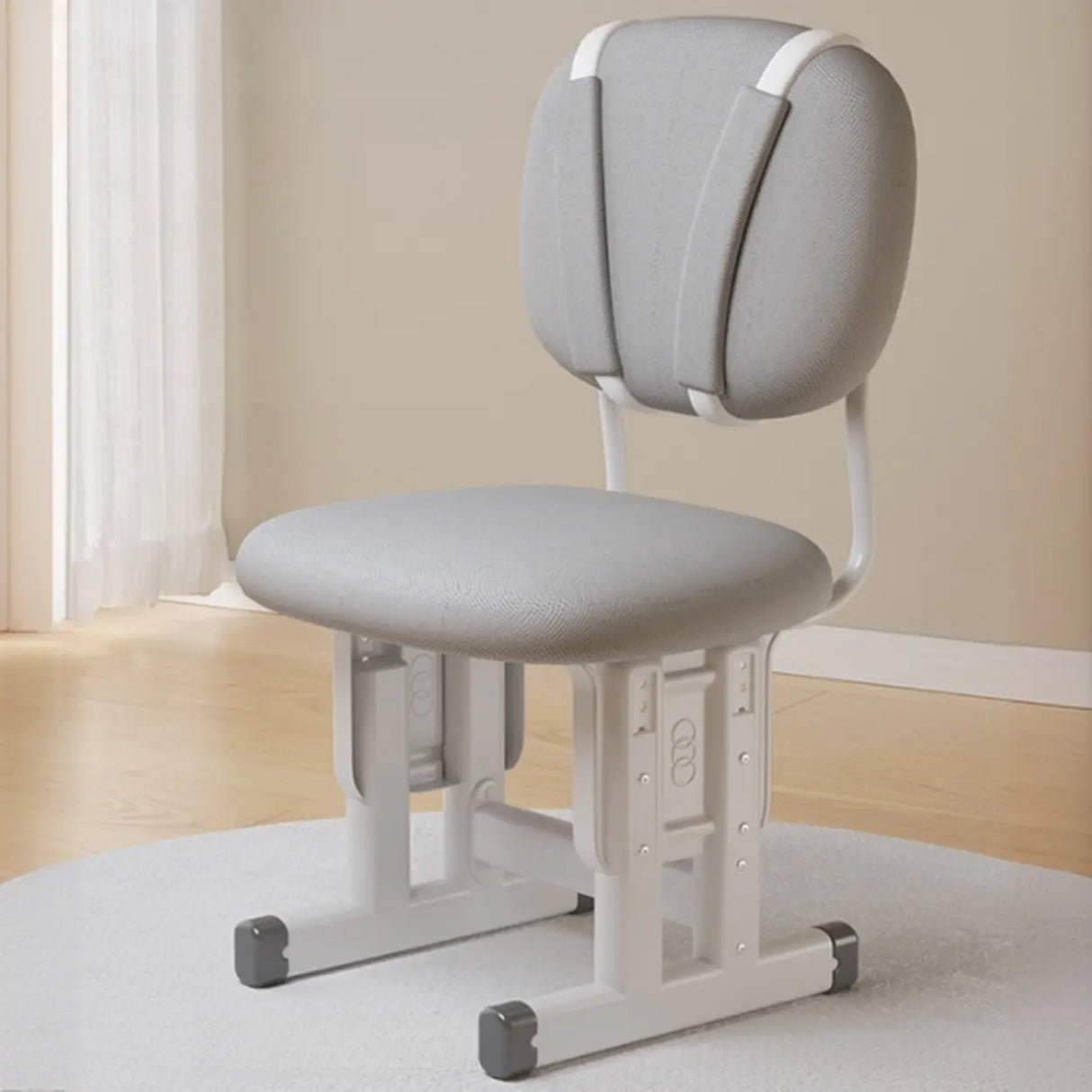 Ergonomic Adjustable White Kids Desk with Storage Shelf Image - 6