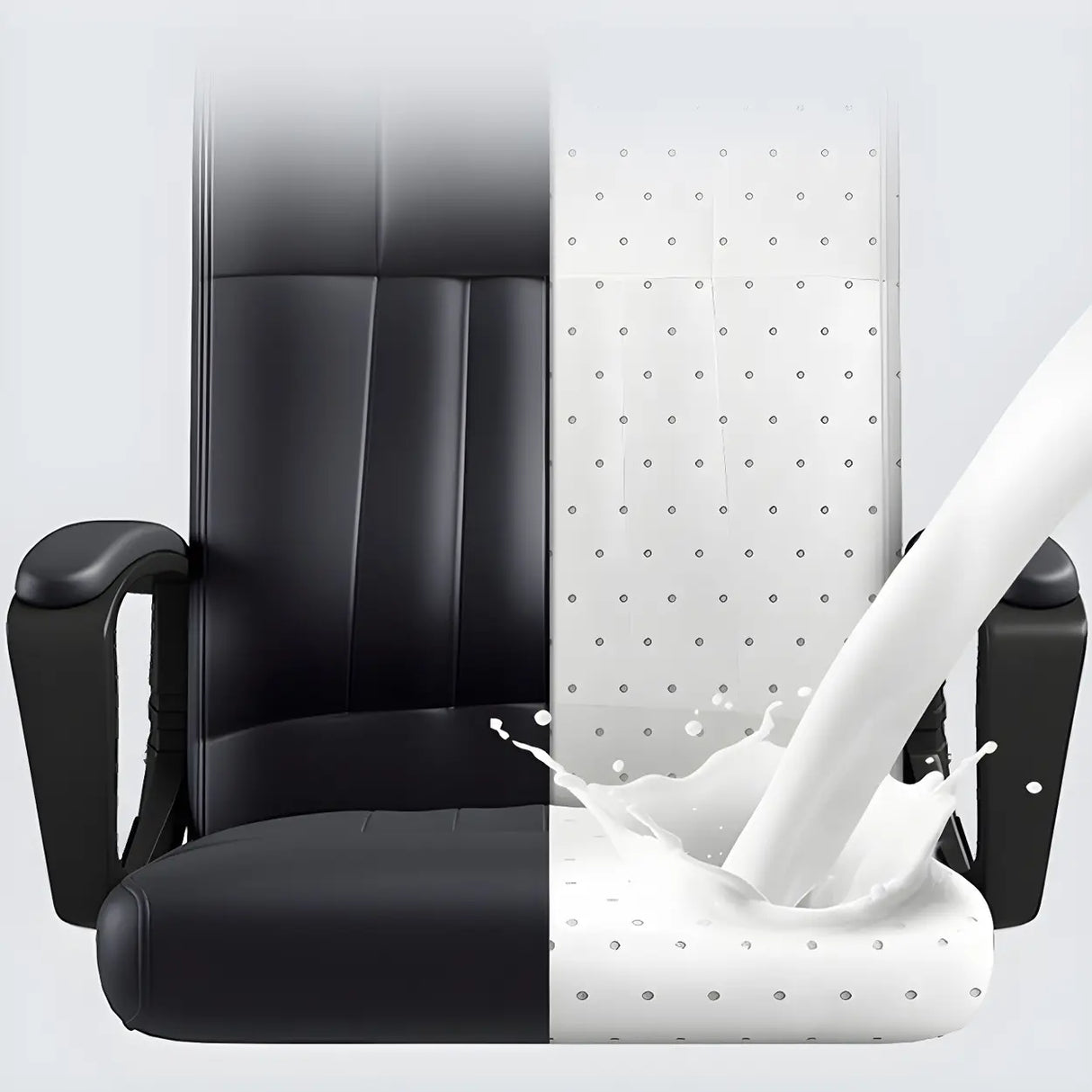 Ergonomic Black Nylon Leather Office Chair with Arms Image - 8