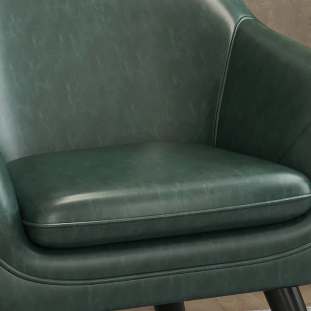 Ergonomic Brown Oiled Leather Fixed Back Accent Chair Image - 6