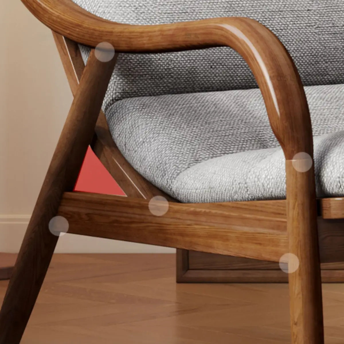 Ergonomic Coffee Sewn Pillow Back Reclining Arm Chair Image - 16