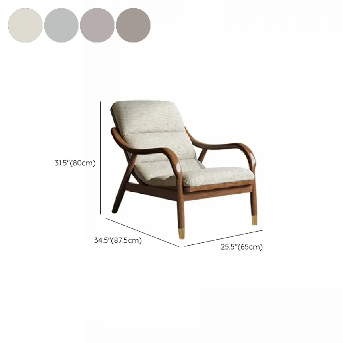 Ergonomic Coffee Sewn Pillow Back Reclining Arm Chair