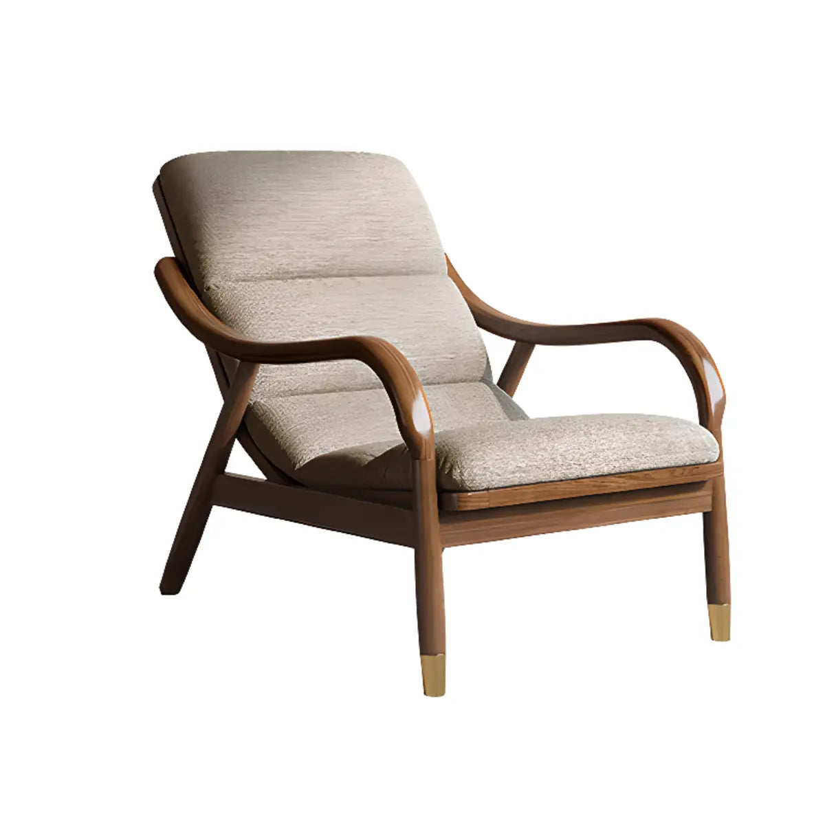 Ergonomic Coffee Sewn Pillow Back Reclining Arm Chair Image - 3