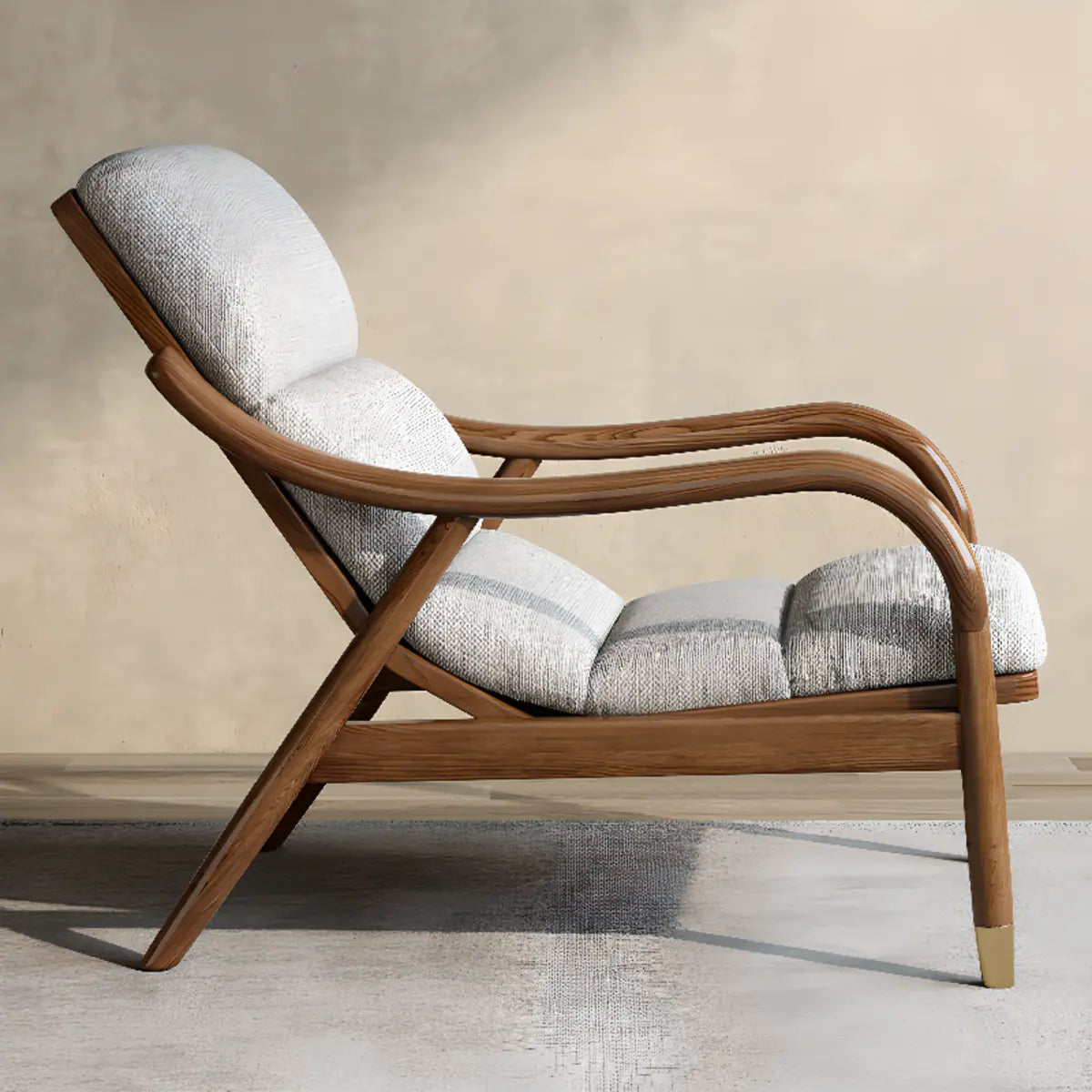 Ergonomic Coffee Sewn Pillow Back Reclining Arm Chair Image - 6