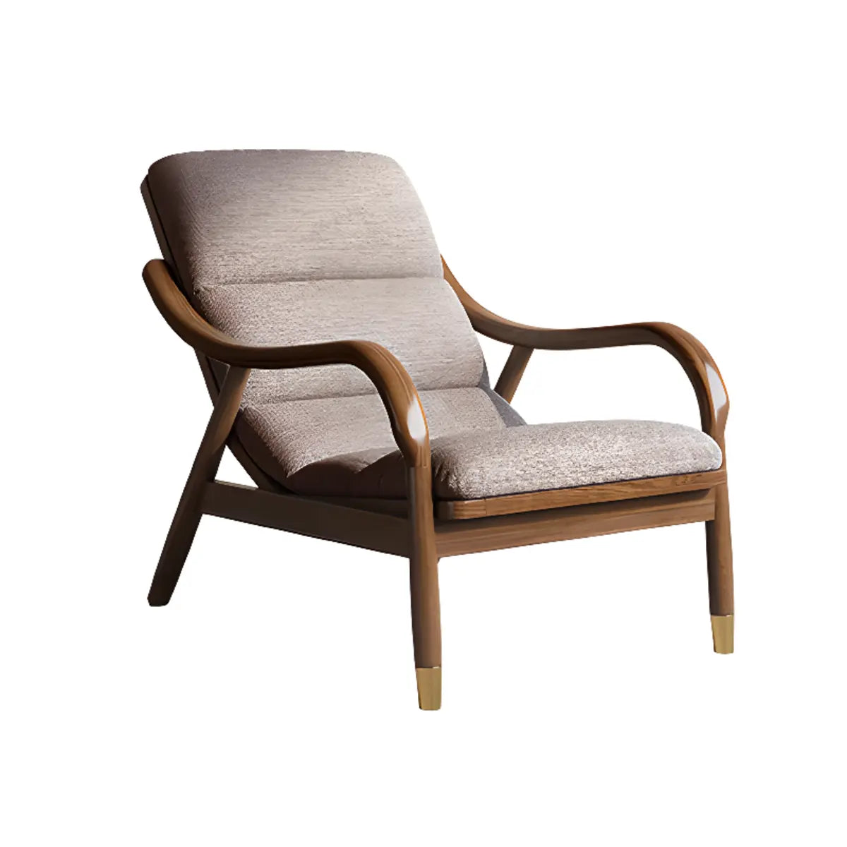 Ergonomic Coffee Sewn Pillow Back Reclining Arm Chair Image - 7