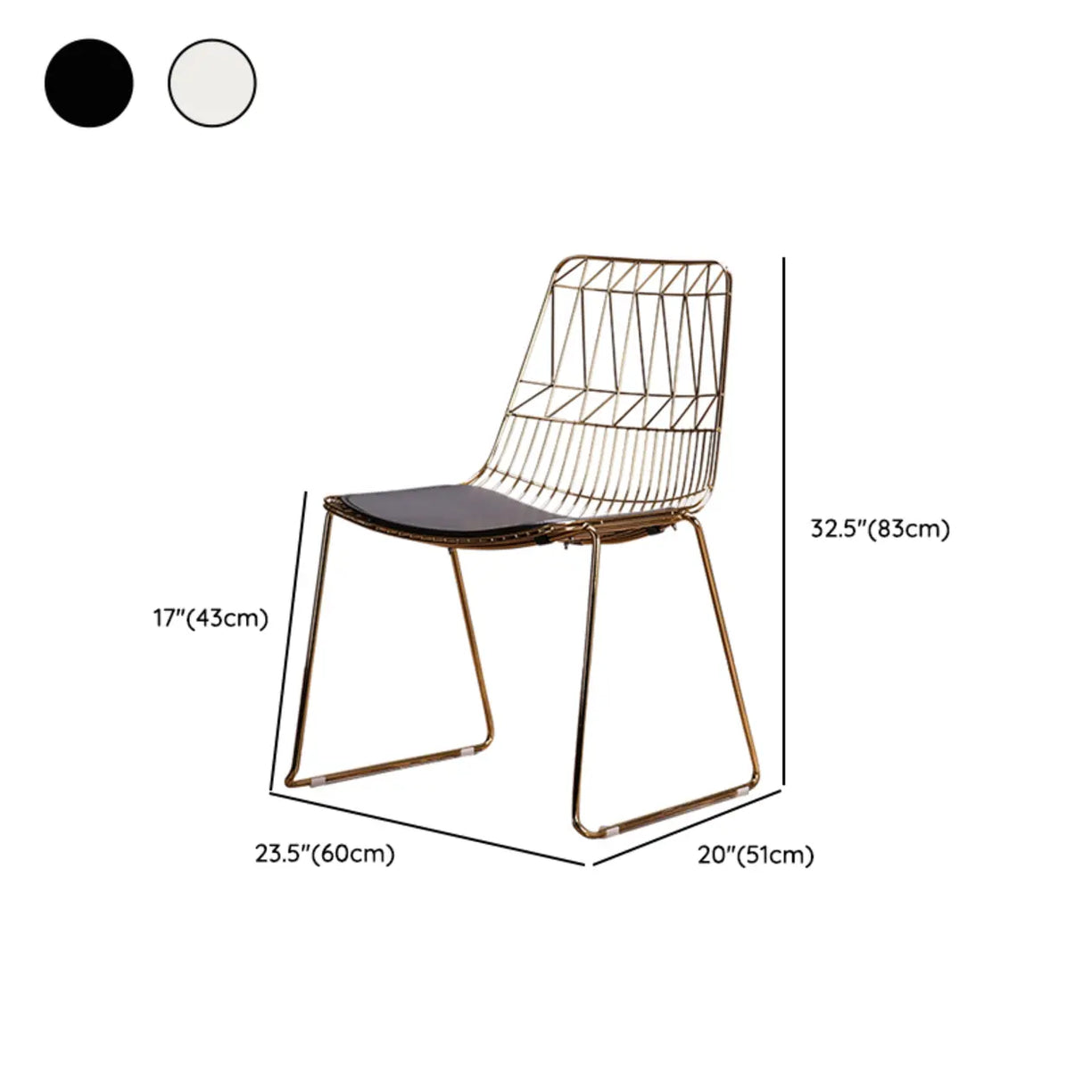 Ergonomic Curved Open Wireframe Metal Dining Chair Image - 18