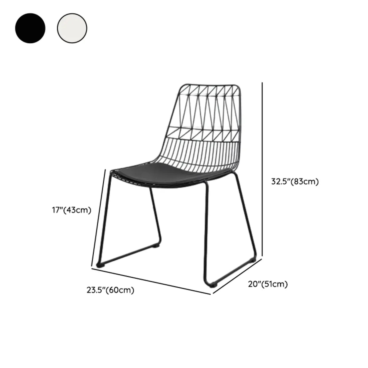 Ergonomic Curved Open Wireframe Metal Dining Chair Image - 19