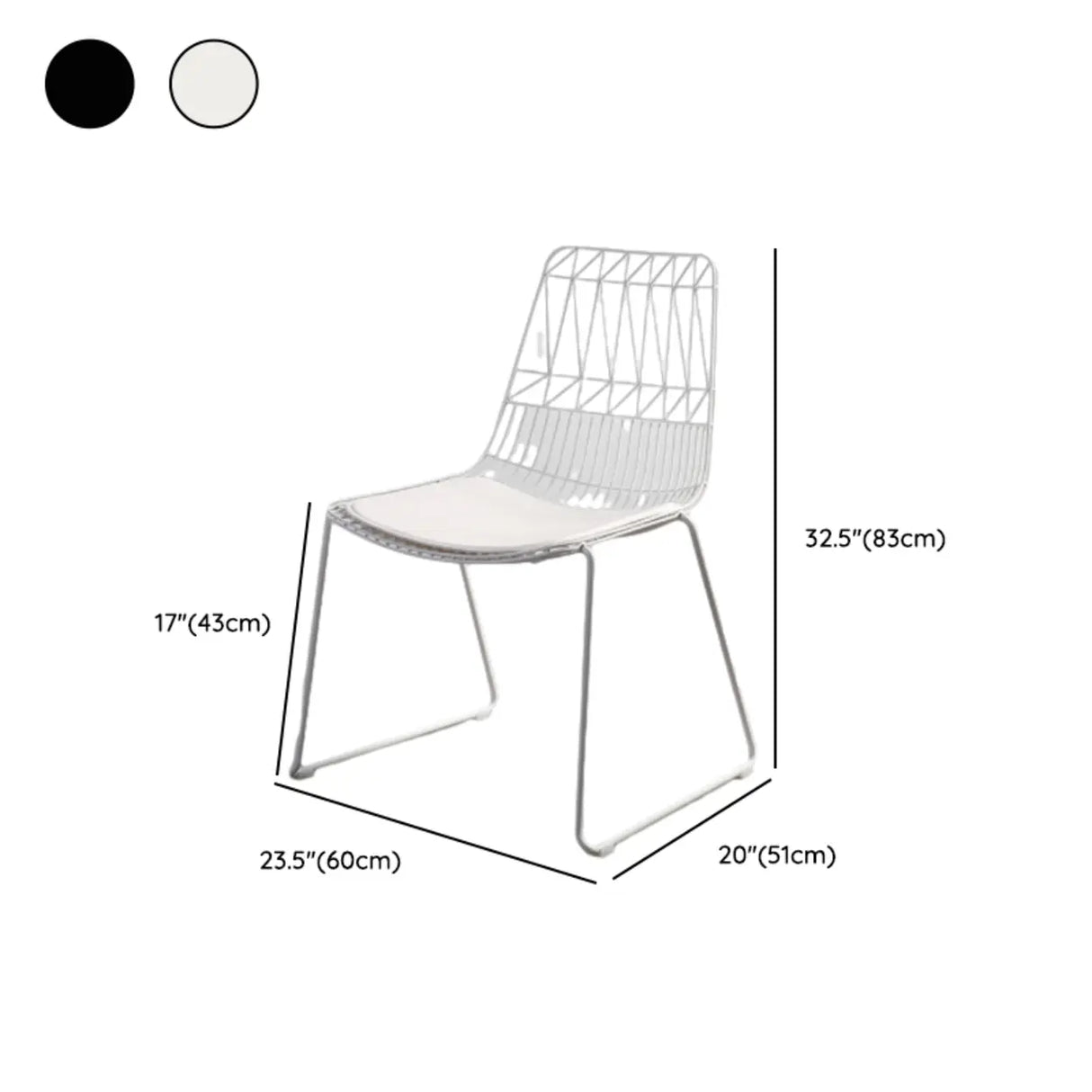 Ergonomic Curved Open Wireframe Metal Dining Chair Image - 20