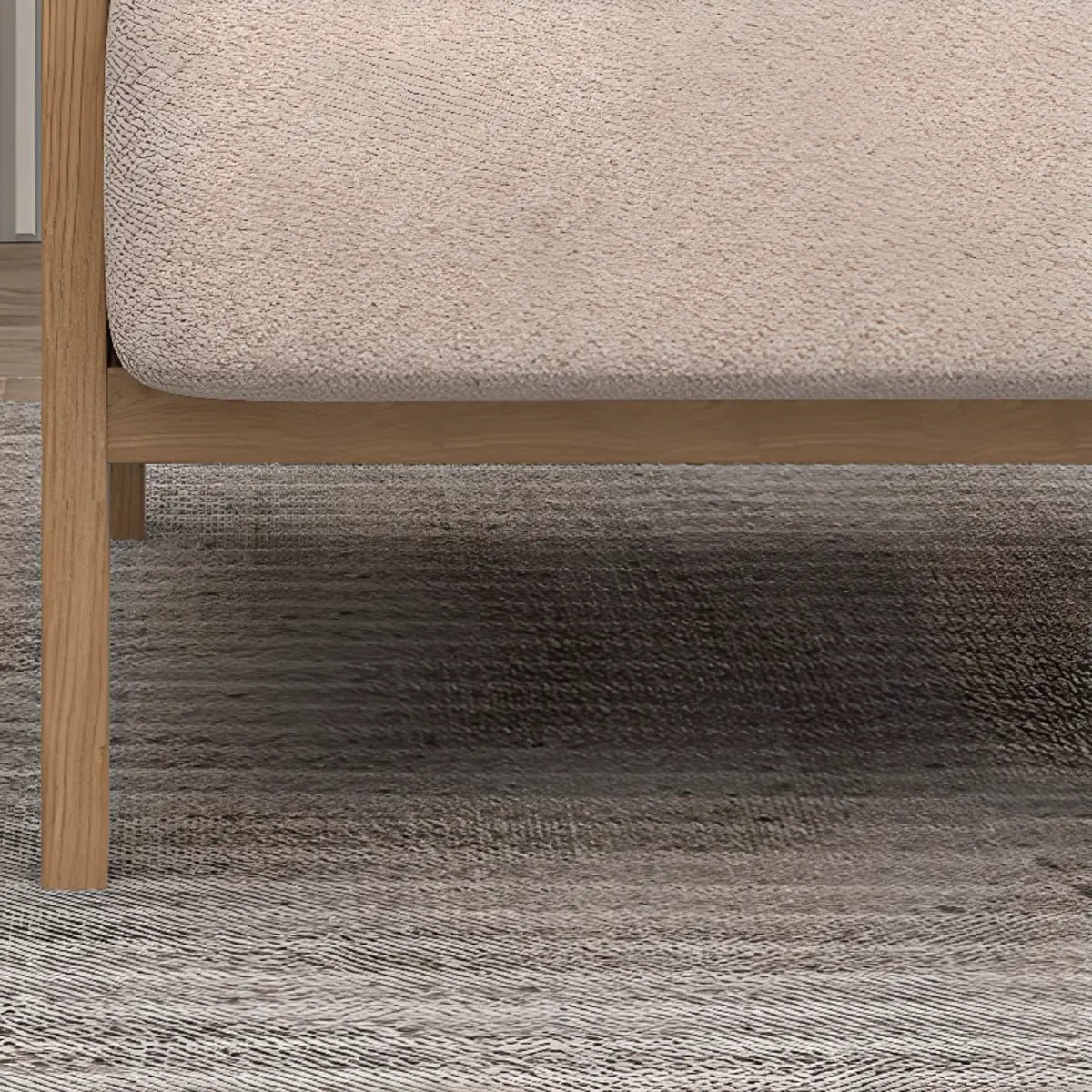 Ergonomic Faux Cotton Linen Tight Back Arm Chair Image - 6