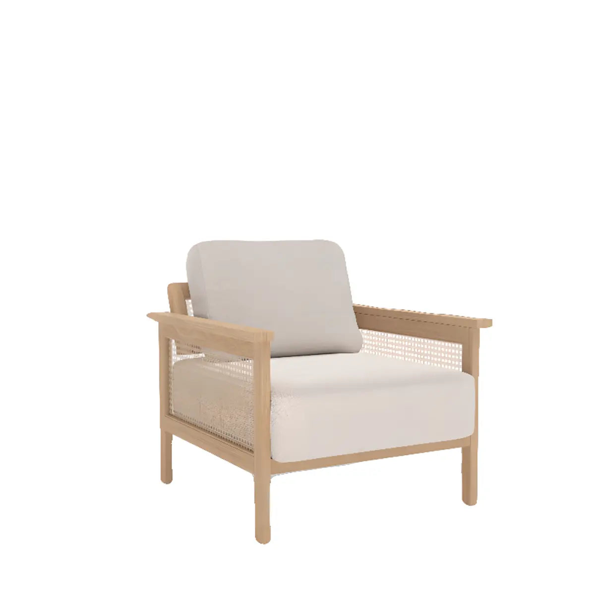 Ergonomic Faux Cotton Linen Tight Back Arm Chair Image - 7