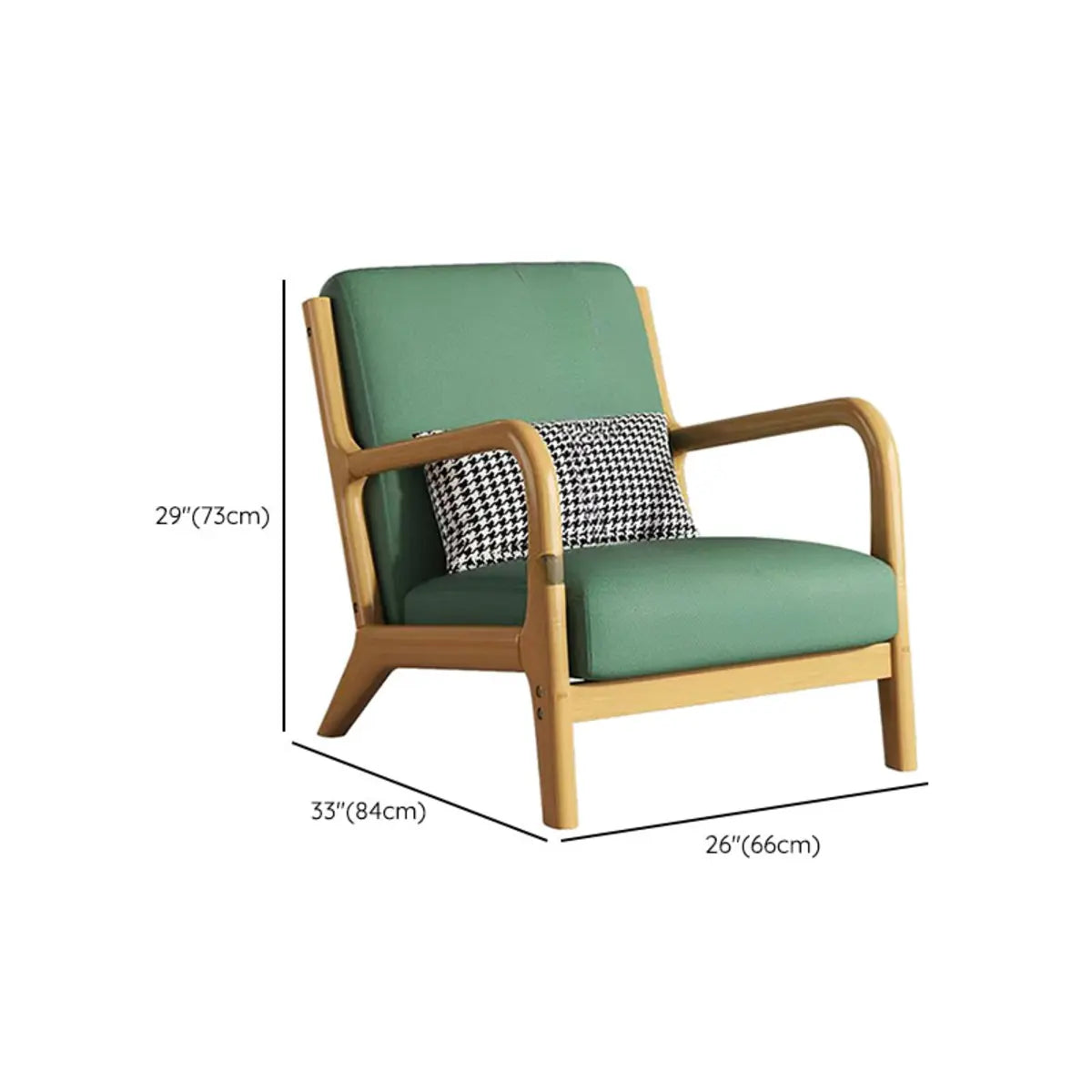 Ergonomic Green Tech Cloth Four Legs Accent Chair Image - 11