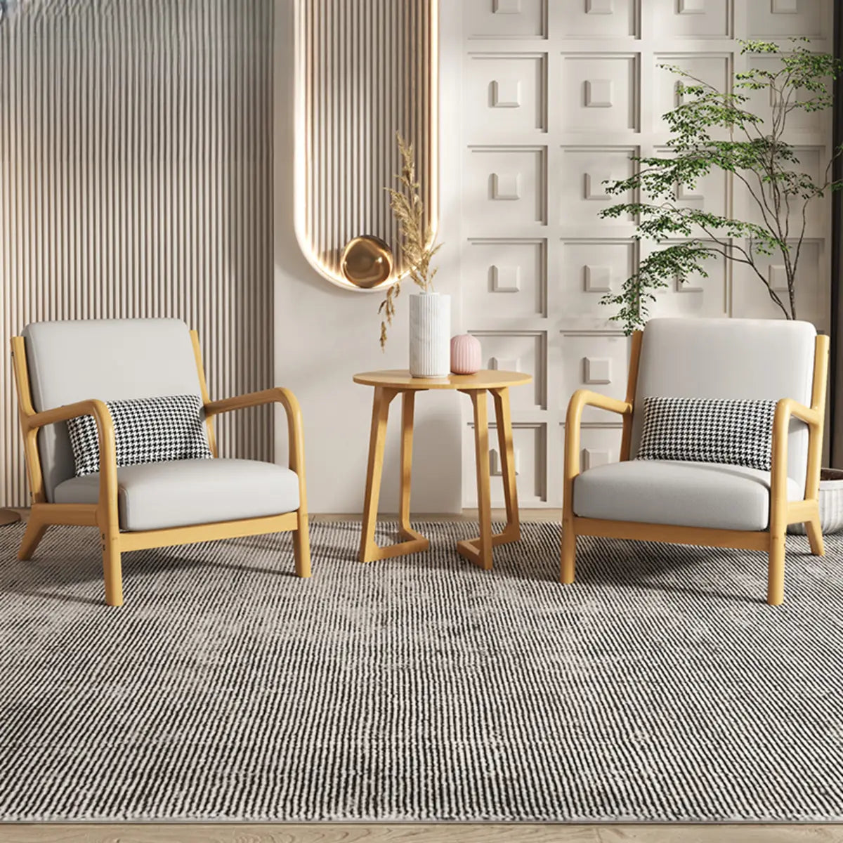 Ergonomic Green Tech Cloth Four Legs Accent Chair Image - 2