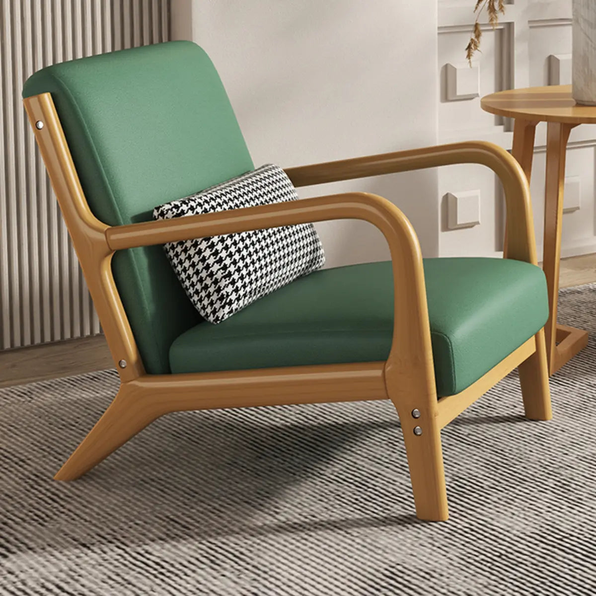 Ergonomic Green Tech Cloth Four Legs Accent Chair Image - 3