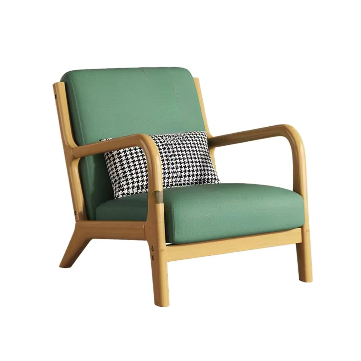 Ergonomic Green Tech Cloth Four Legs Accent Chair Image - 5