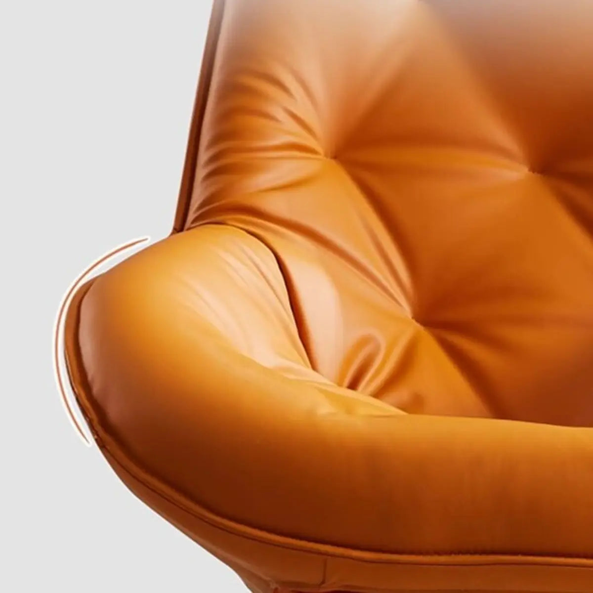 Ergonomic Leather Tufted Back Tufted Swivel Accent Chair Image - 14