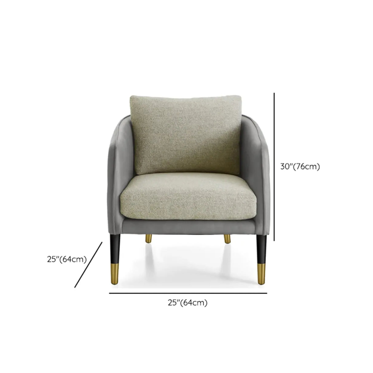 Ergonomic Linen Cushion Back Four Legs Barrel Chair Image - 11