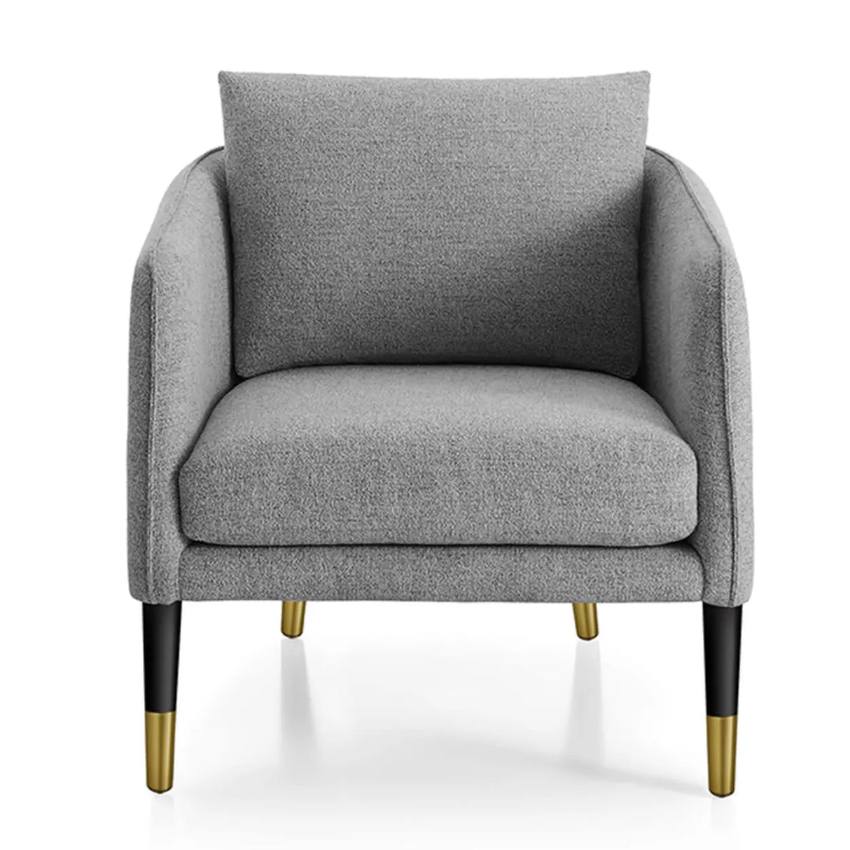 Ergonomic Linen Cushion Back Four Legs Barrel Chair Image - 3