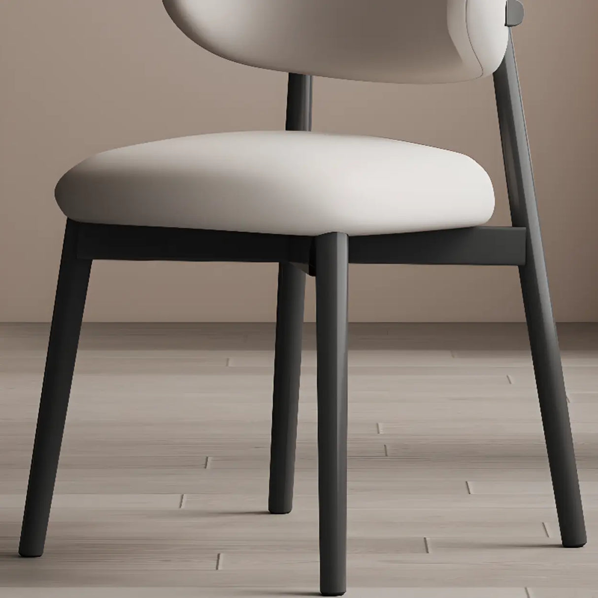 Ergonomic Low Back Leather Dining Chair with Cushioned Seat Image - 10