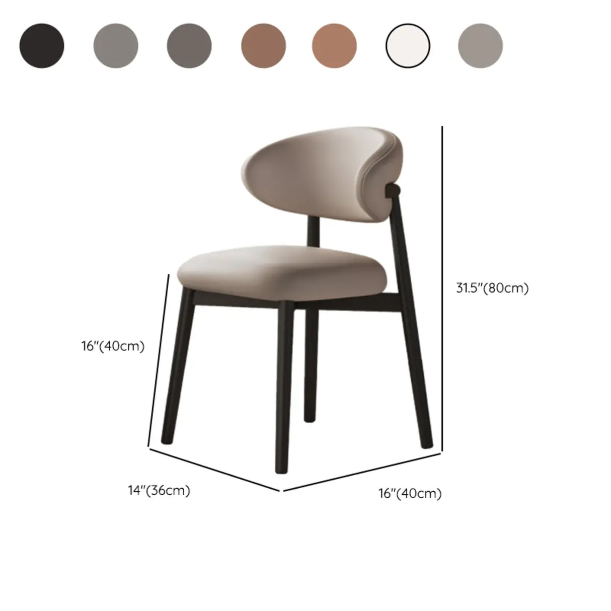 Ergonomic Low Back Leather Dining Chair with Cushioned Seat