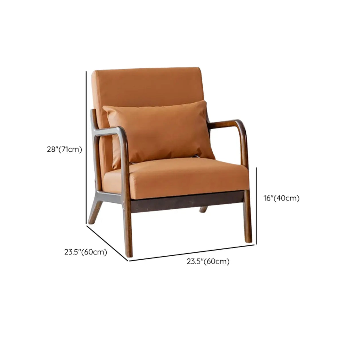 Ergonomic Off-White Removable Cushions Wooden Arm Chair