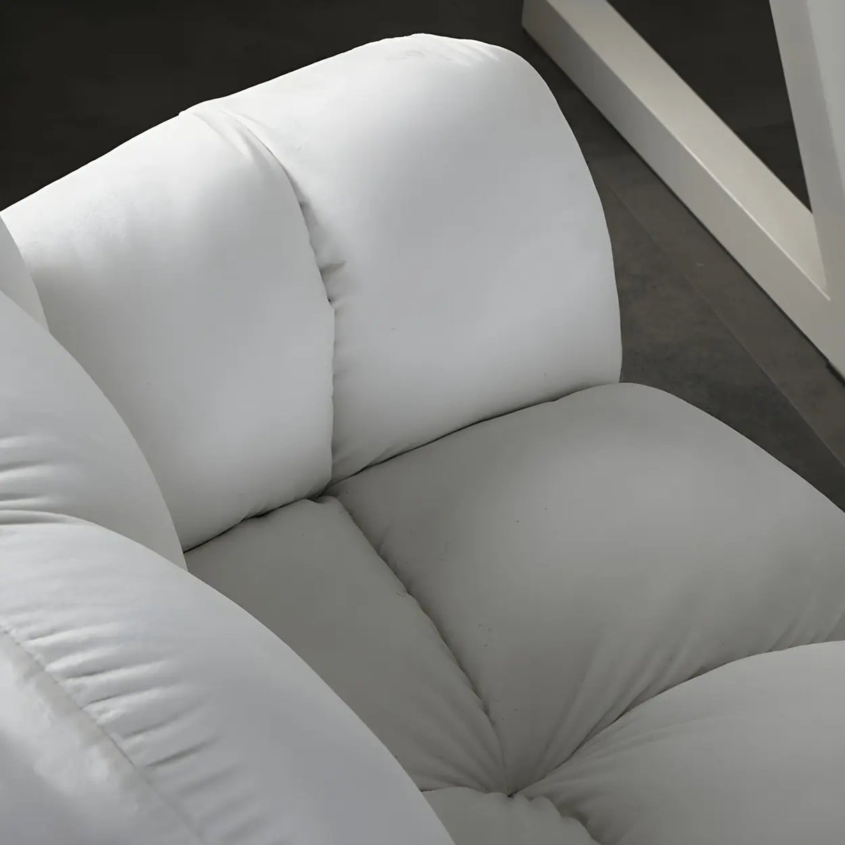 Ergonomic Pink Plush Cozy Velvet Armless Office Chair Image - 14