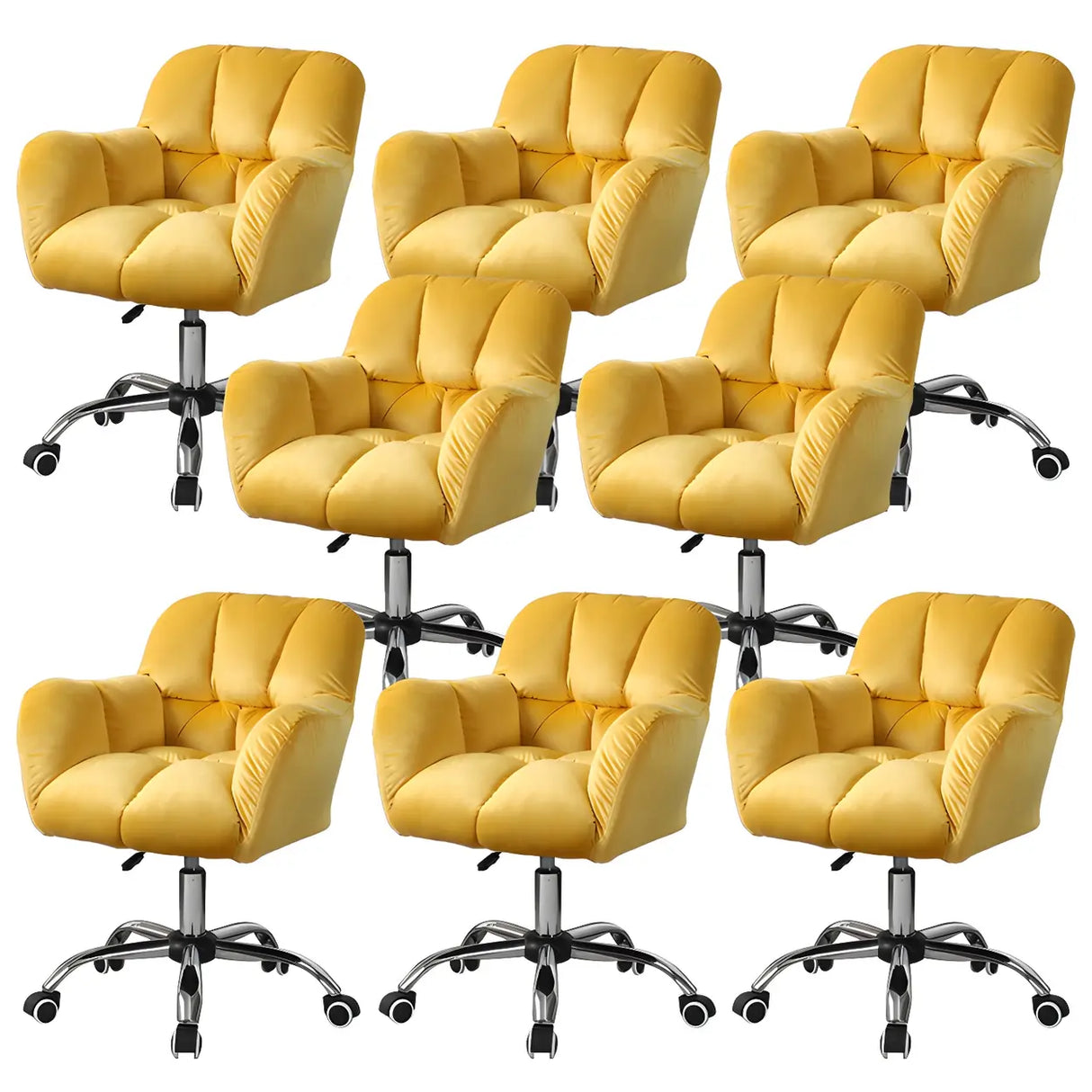 Ergonomic Pink Plush Cozy Velvet Armless Office Chair Image - 27