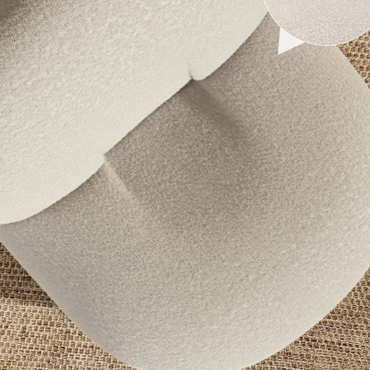 Ergonomic White Sherpa Swivel Fixed Back Side Chair Image - 13