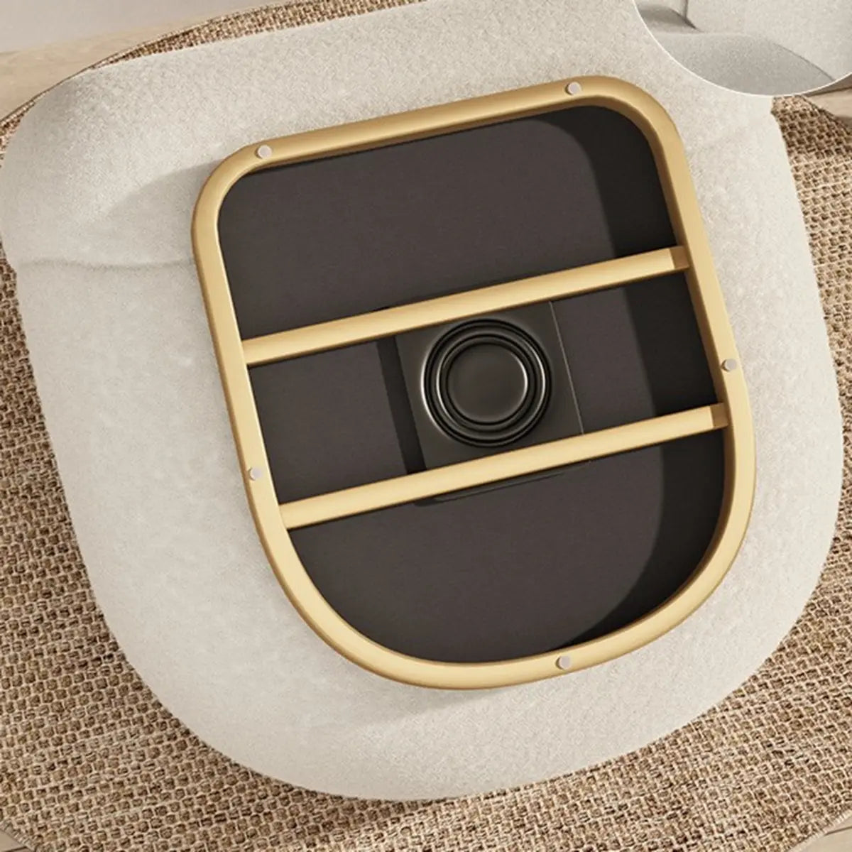 Ergonomic White Sherpa Swivel Fixed Back Side Chair Image - 14