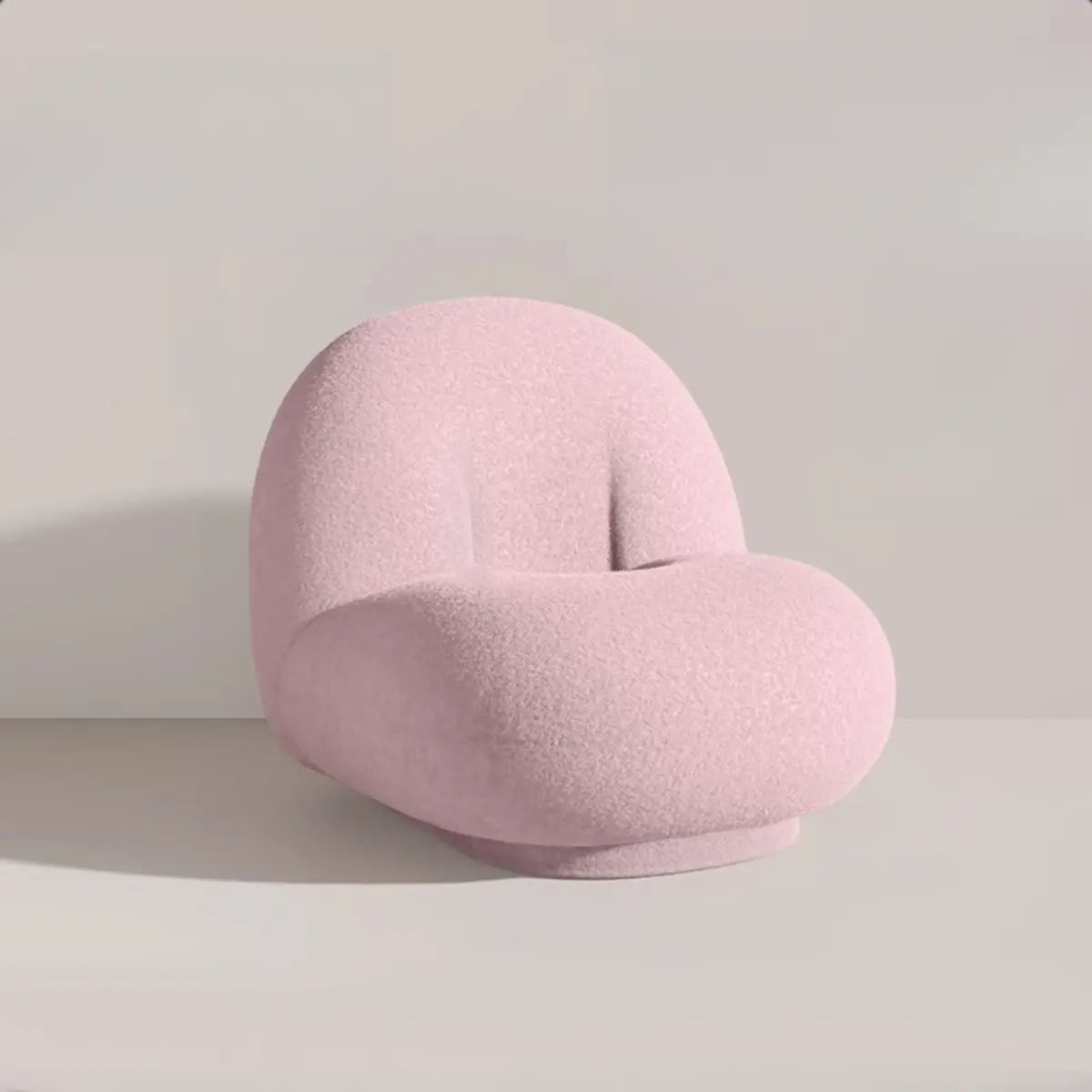 Ergonomic White Sherpa Swivel Fixed Back Side Chair Image - 2