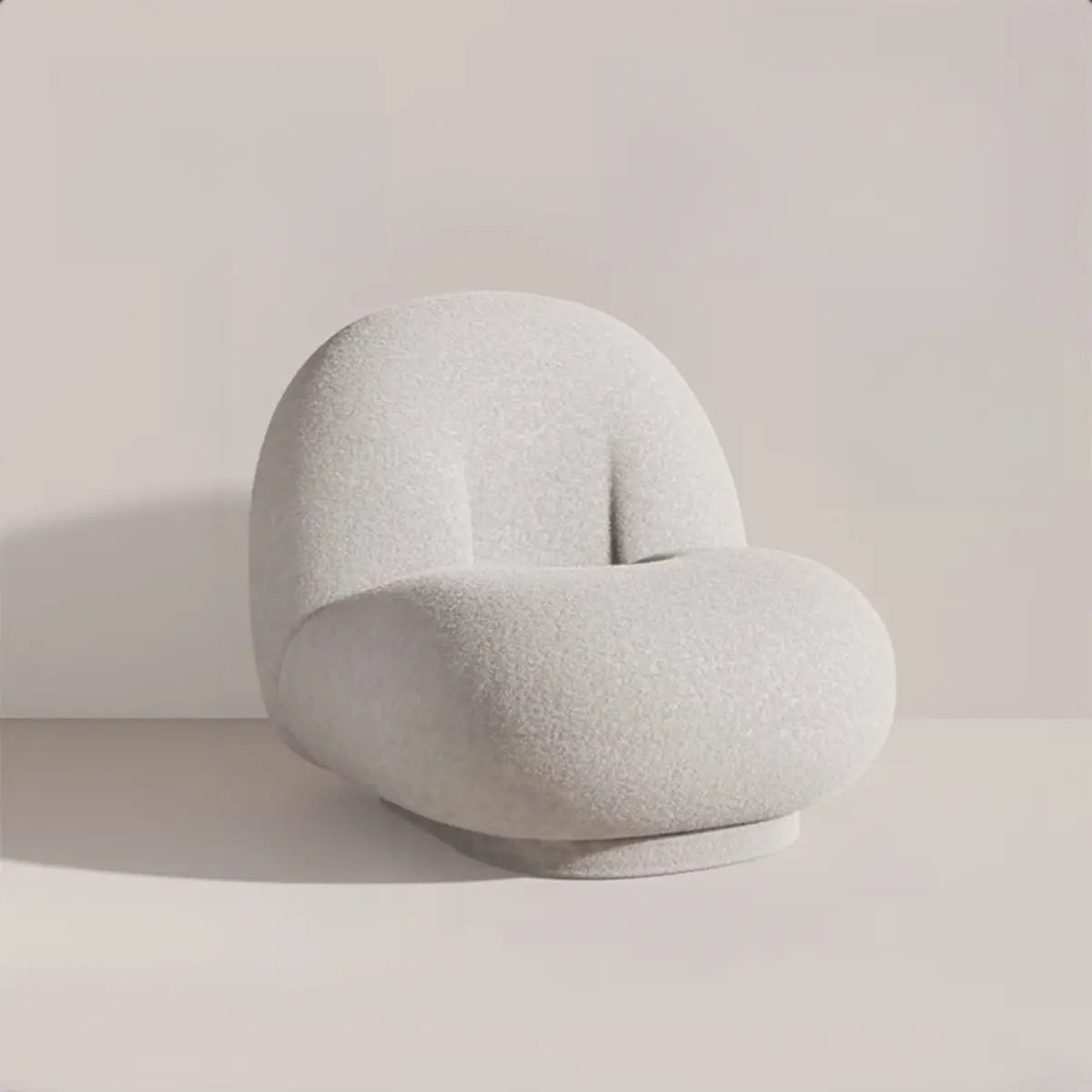 Ergonomic White Sherpa Swivel Fixed Back Side Chair Image - 3