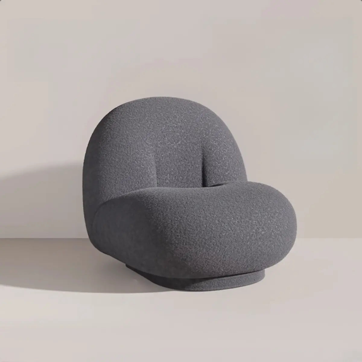 Ergonomic White Sherpa Swivel Fixed Back Side Chair Image - 5