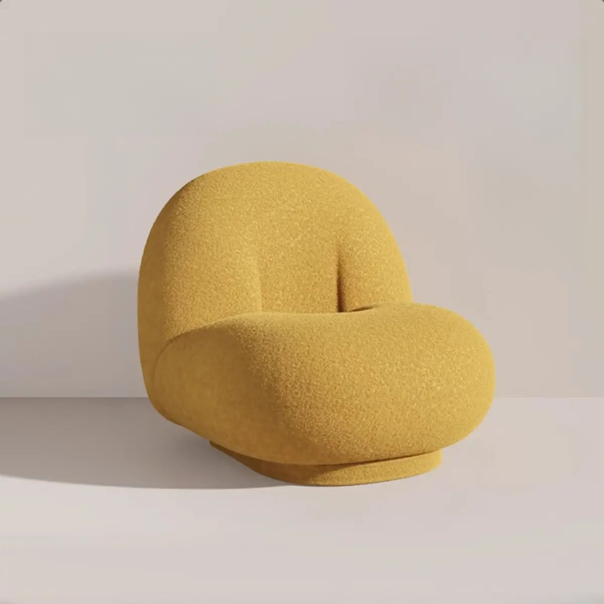 Ergonomic White Sherpa Swivel Fixed Back Side Chair Image - 7